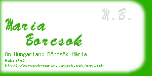 maria borcsok business card