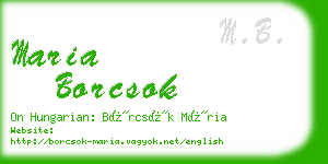 maria borcsok business card